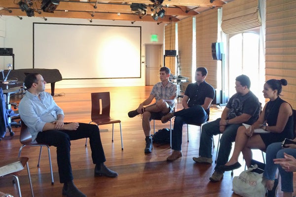 Cameron Strang, CEO and chairman of Warner Bros. Records and Warner/Chappell Music, participate in a Q&A with students